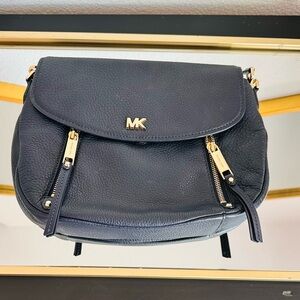 Michael Kors Navy Blue Leather Crossbody Bag